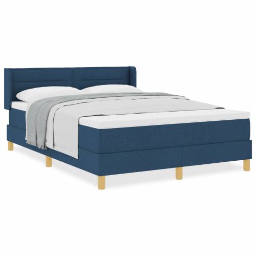 Box Spring Krevet s Madracem Plavi 140x190 cm Tkanina Cijena