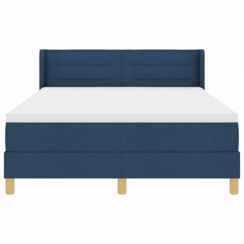 Box Spring Krevet s Madracem Plavi 140x190 cm Tkanina Cijena