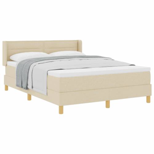 Box Spring Krevet s madracem Krem 140x200 cm Tkanina Cijena
