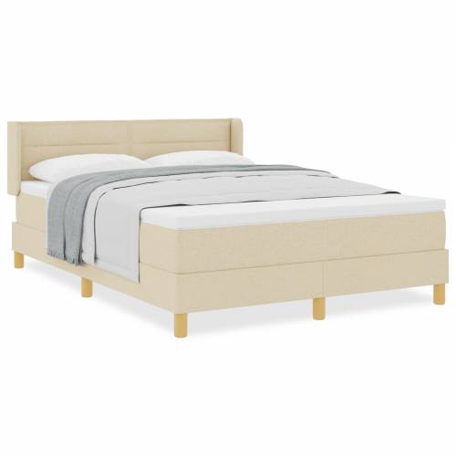 Box Spring Krevet s madracem Krem 140x200 cm Tkanina Cijena