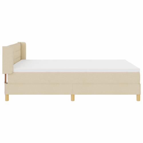 Box Spring Krevet s madracem Krem 140x200 cm Tkanina Cijena