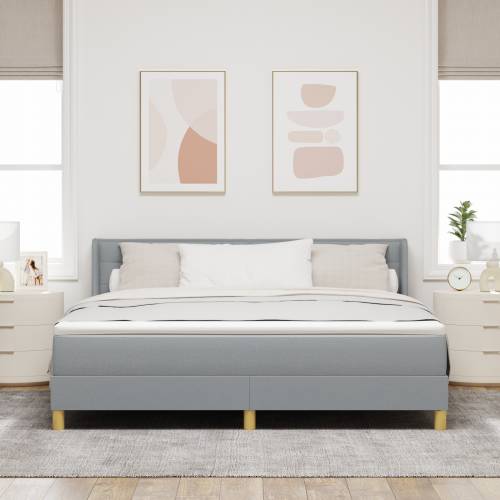Krevet s Boxspringom s Madracem Svjetlosiva 180x200 cm Tkanina Cijena