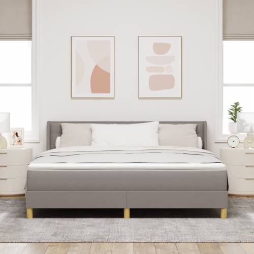 Krevet s Box Springom i madracem Taupe 180x200 cm Tkanina Cijena