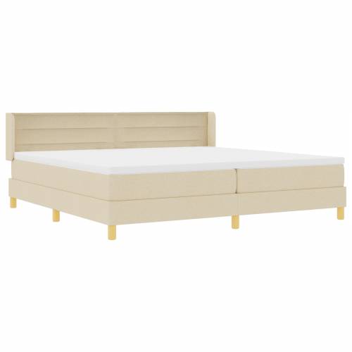 Krevet s podnicom s madracem krem 200x200 cm tkanina Cijena