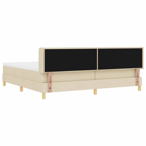 Krevet s podnicom s madracem krem 200x200 cm tkanina Cijena