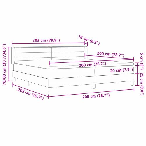 Krevet s podnicom s madracem krem 200x200 cm tkanina Cijena