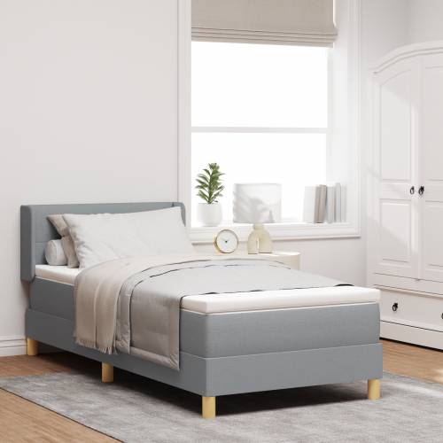 Box Spring Krevet s Madracem Svjetlosiva 80x200 cm Tkanina Cijena