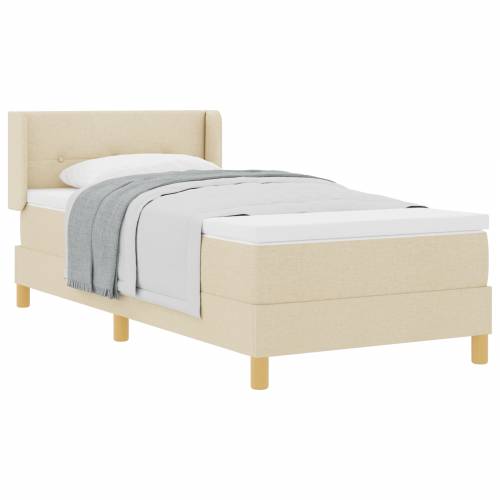 Krevet s box springom i madracem krem 80x200 cm tkanina Cijena