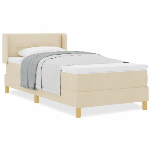 Krevet s box springom i madracem krem 80x200 cm tkanina Cijena