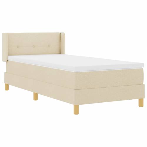 Krevet s box springom i madracem krem 80x200 cm tkanina Cijena