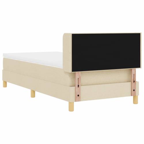 Krevet s box springom i madracem krem 80x200 cm tkanina Cijena