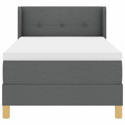 Krevet na opruge s madracem tamno sivi 90x190 cm tkanina Cijena