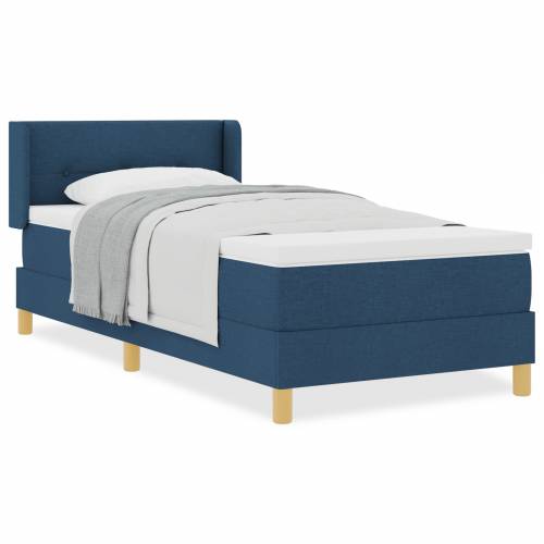 Krevet s box springom s madracem Plavi 90x190 cm Tkanina Cijena