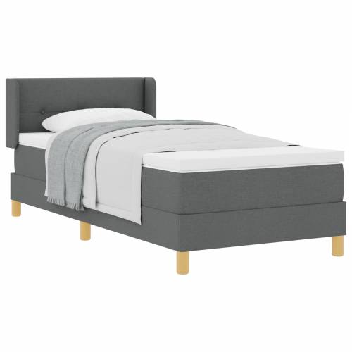 Krevet s kutijom s madracem Tamno sivi 90x200 cm Tkanina Cijena