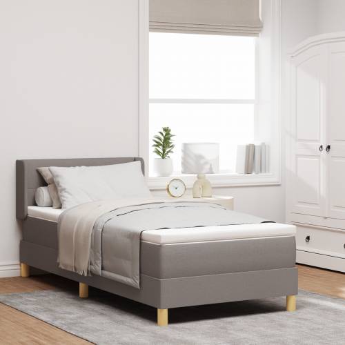 Krevet s box springom i madracem taupe 90x200 cm tkanina Cijena