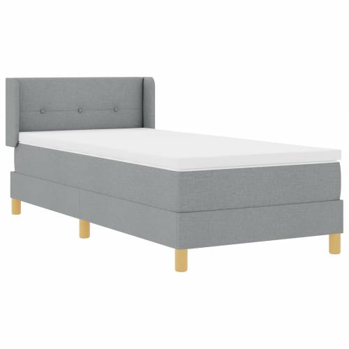 Box Spring Krevet s Madracem Svjetlosivi 100x200 cm Tkanina Cijena