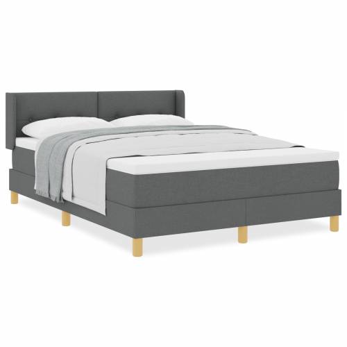 Box Spring Krevet s Madracem Tamno Sivi 140x190 cm Tkanina Cijena