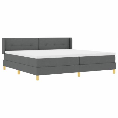 Krevet s Box Springom i madracem tamno sive boje 200x200 cm od tkanine Cijena