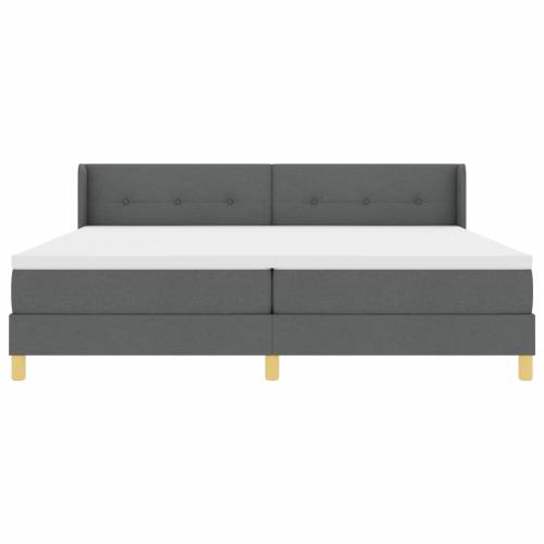 Krevet s Box Springom i madracem tamno sive boje 200x200 cm od tkanine Cijena