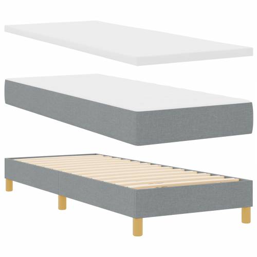 krevet s madracem svjetlosiva 80x200 cm tkanina Cijena
