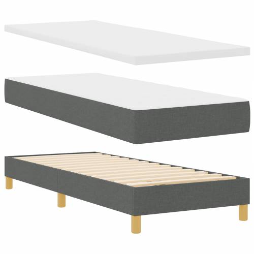 Krevet s box springom s dušekom tamno sivo 80x200 cm tkanina Cijena