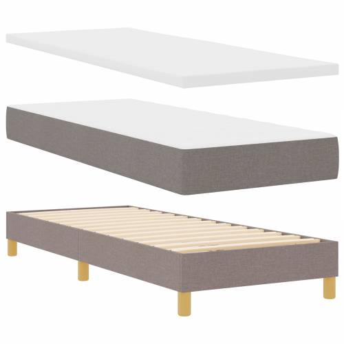 Krevet na opruge s madracem Taupe 80x200 cm Tkanina Cijena