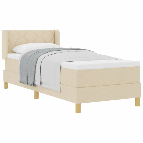 Krevet s podnicom i madracem krem 80x200 cm tkanina Cijena