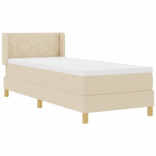 Krevet s podnicom i madracem krem 80x200 cm tkanina Cijena