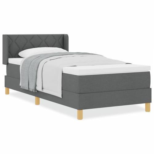 Box Spring Krevet s Madracem Tamnosivi 90x190 cm Tkanina Cijena