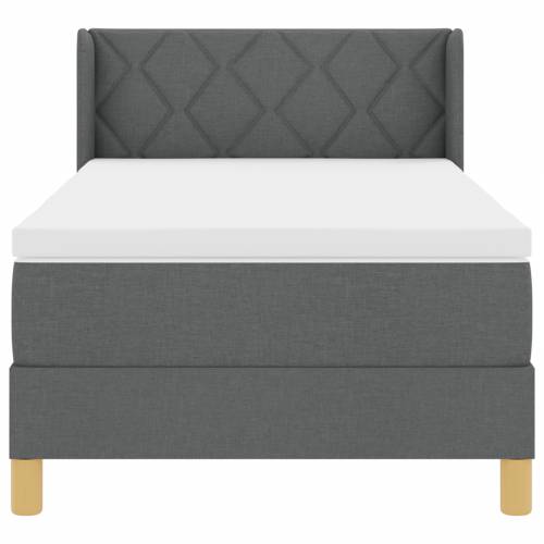 Box Spring Krevet s Madracem Tamnosivi 90x190 cm Tkanina Cijena