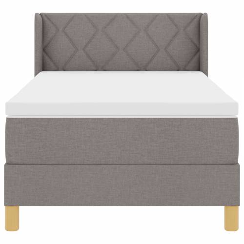 krevet s uzglavljem i madracem Taupe 90x200 cm Tkanina Cijena