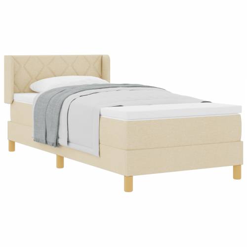 Krevet s podnicom s madracem Krem 90x200 cm Tkanina Cijena