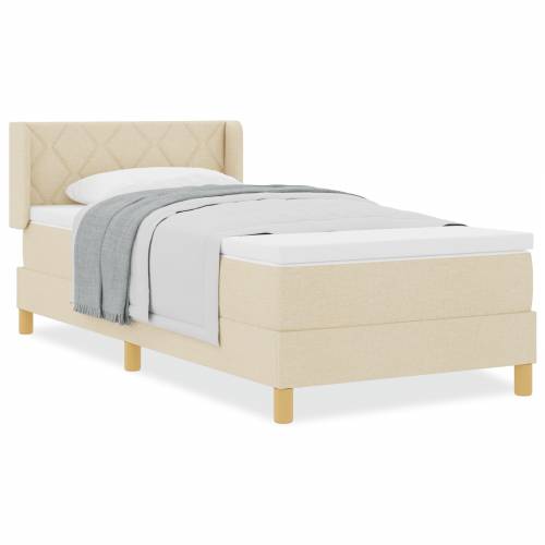 Krevet s podnicom s madracem Krem 90x200 cm Tkanina Cijena