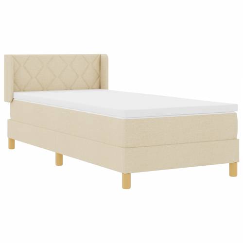 Krevet s podnicom s madracem Krem 90x200 cm Tkanina Cijena
