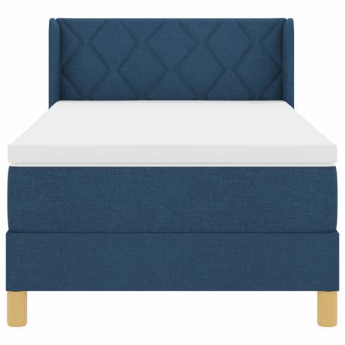 Krevet s box springom s madracem Plavi 90x200 cm Tkanina Cijena