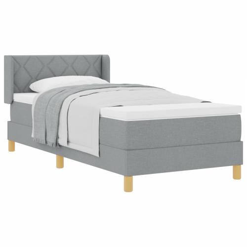 Krevet s kutijom s madracem Svjetlosiv 100x200 cm Tkanina Cijena