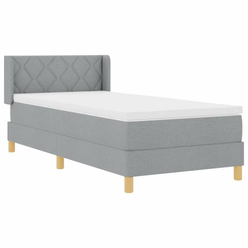 Krevet s kutijom s madracem Svjetlosiv 100x200 cm Tkanina Cijena
