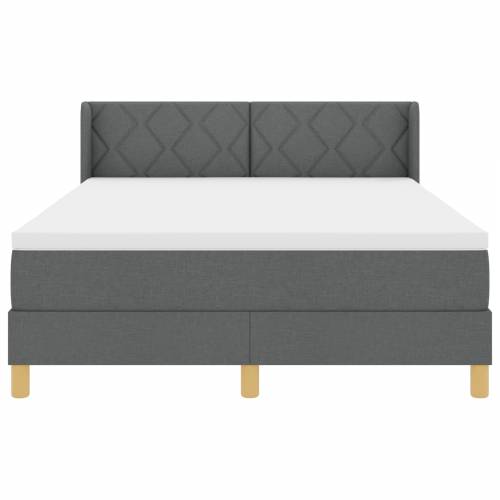 Krevet s podnicom i madracem tamno sivi 140x190 cm tkanina Cijena