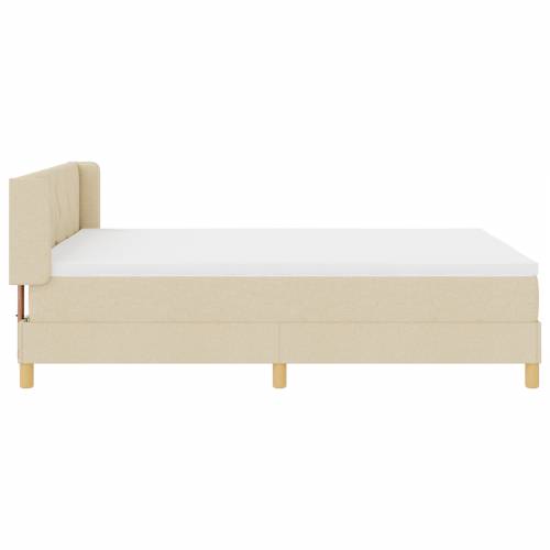 Krevet s oprugom s madracem krem 140x190 cm tkanina Cijena