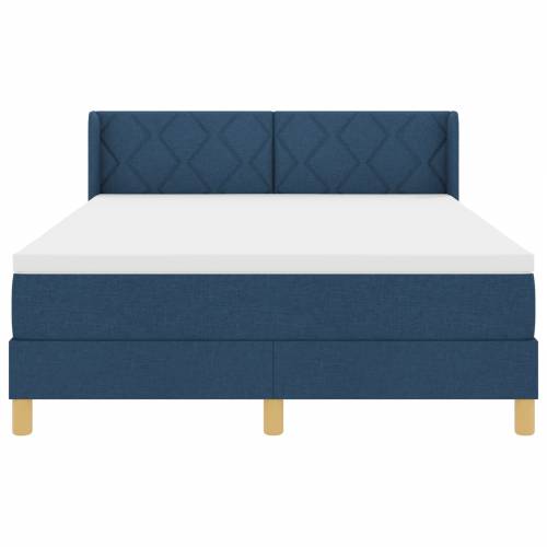 box spring krevet s madracem plavi 140x190 cm od tkanine Cijena