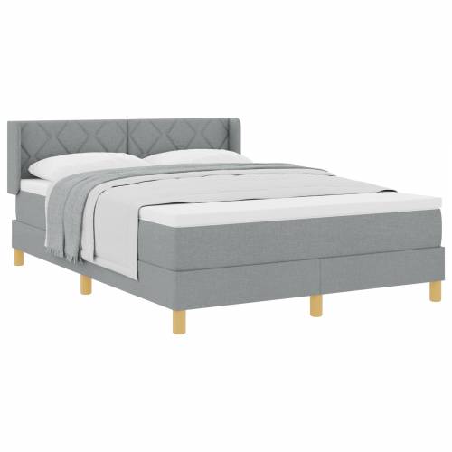 Krevet sa oprugom s jastukom svjetlosive boje 160x200 cm Cijena