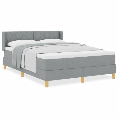 Krevet sa oprugom s jastukom svjetlosive boje 160x200 cm Cijena