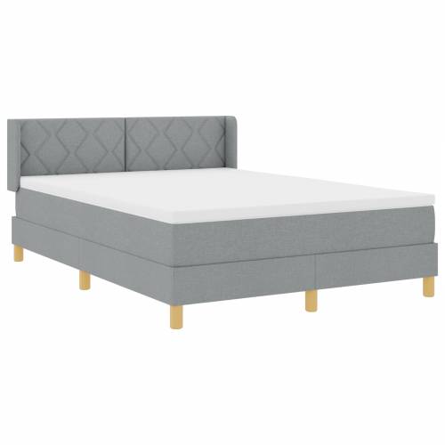 Krevet sa oprugom s jastukom svjetlosive boje 160x200 cm Cijena