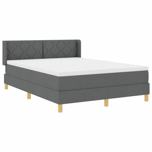 Box Spring krevet s madracem tamnosivi 160x200 cm tkanina Cijena