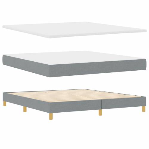 Box Spring Krevet s Madracem Svijetlosiva 180x200 cm Tkanina Cijena