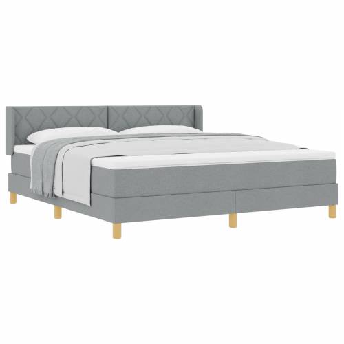 Box Spring Krevet s Madracem Svijetlosiva 180x200 cm Tkanina Cijena