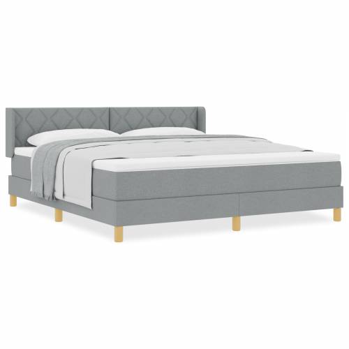 Box Spring Krevet s Madracem Svijetlosiva 180x200 cm Tkanina Cijena