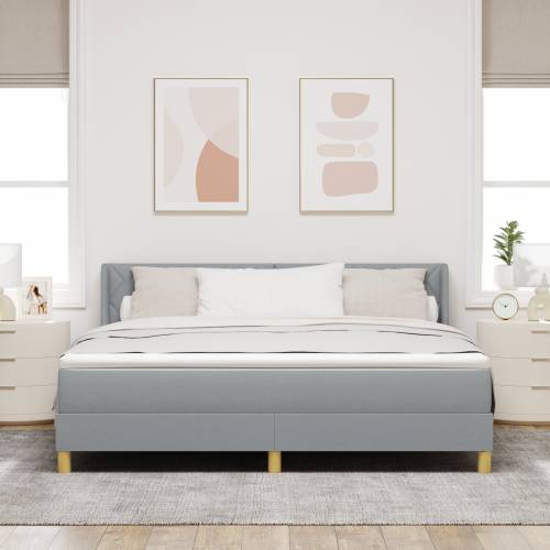 Box Spring Krevet s Madracem Svijetlosiva 180x200 cm Tkanina Cijena