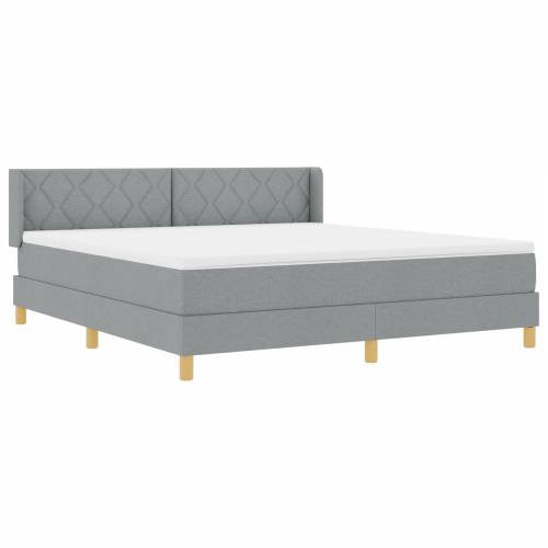 Box Spring Krevet s Madracem Svijetlosiva 180x200 cm Tkanina Cijena