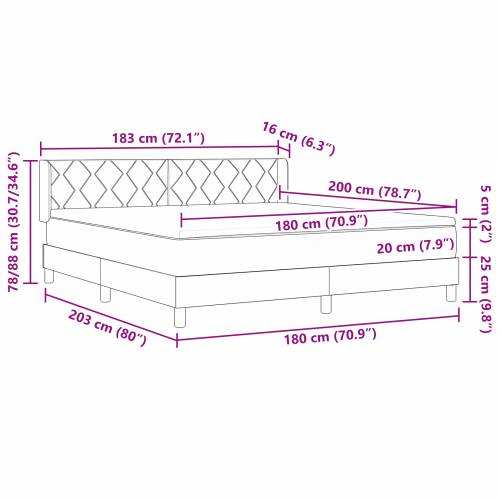 Box Spring Krevet s Madracem Svijetlosiva 180x200 cm Tkanina Cijena